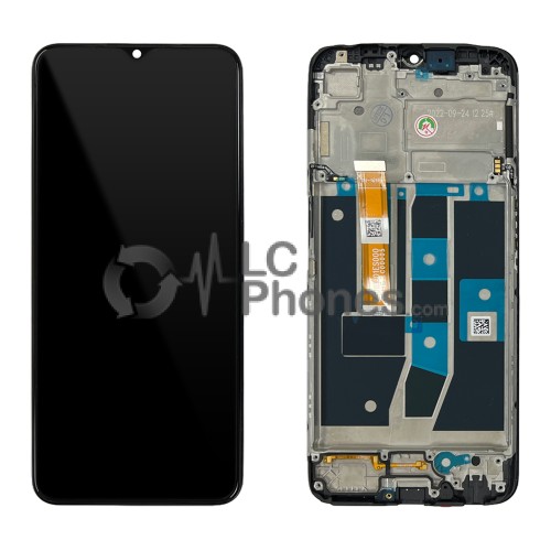 OPPO A54S CPH2273 - Full Front LCD Digitizer with Frame Black < Service Pack >