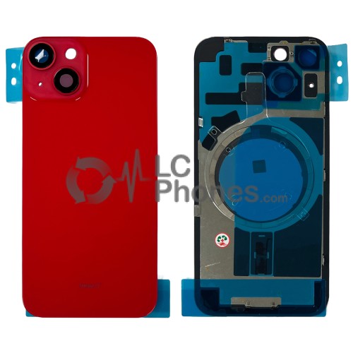 iPhone 14 - Battery Cover with Camera Lens & Plate Red