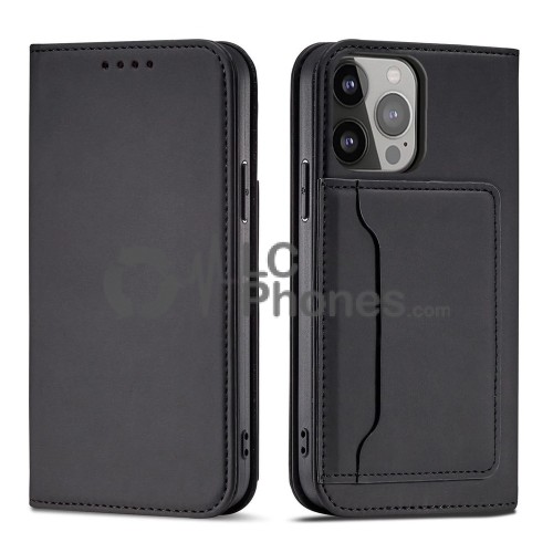 Samsung Galaxy A23 5G A236 - Magnet Card Elegant Flip Cover Case Black