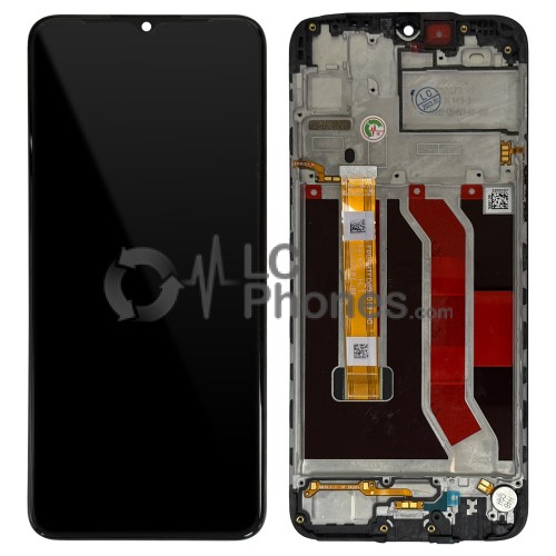 Realme C3 RMX2027 - Full Front LCD Digitizer with Frame Black < Service Pack >