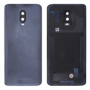 OnePlus 6T - Battery Cover with Adhesive & Camera Lens Mirror Black