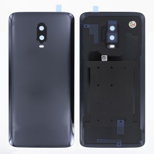 OnePlus 6T - Battery Cover with Adhesive & Camera Lens Mirror Black