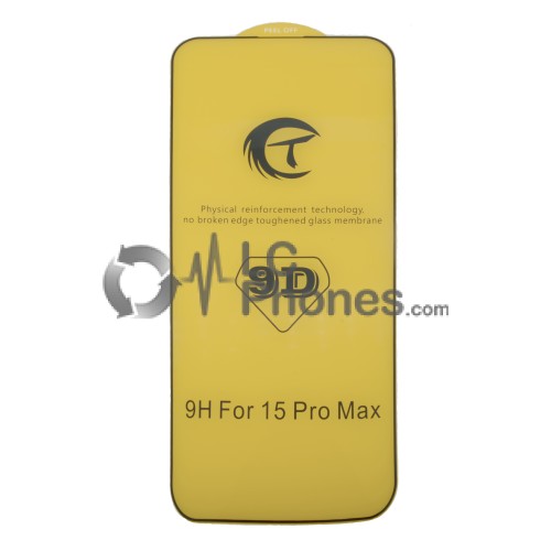 iPhone 15 Pro Max - Full Arc Tempered Glass Black