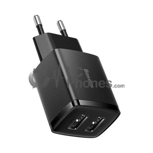 Baseus - Wall Charger 2x USB 2.1A 10.5W Black (CCXJ010201)