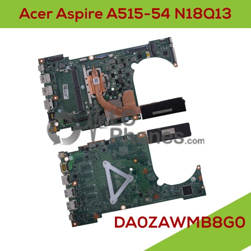 Acer Aspire A515-54 N18Q13 - Logic Board DA0ZAWMB8G0 with CPU Heatsink ARTFBZAU007010