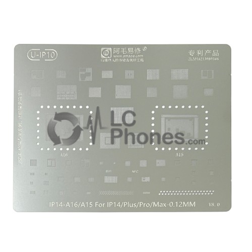 Amaoe - BGA Reballing Stencil With CPU Position For iPhone 14 / 14 Plus / 14 Pro / 14 Pro Max