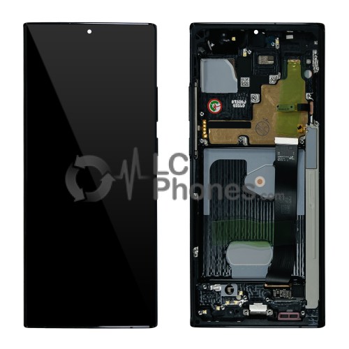 Samsung Galaxy Note 20 Ultra N985 / Note 20 Ultra 5G N986 - Full Front LCD Digitizer Mystic Black < Service Pack > without Camera