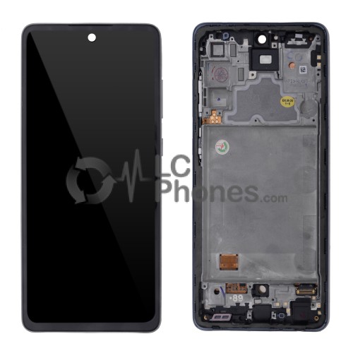 Samsung Galaxy A72 A725 - Full Front LCD Digitizer With Frame Awesome Black ( Original Remaded )