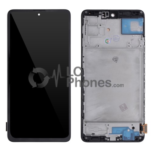 Samsung Galaxy M62 M625F - Full Front LCD Digitizer with Frame Black < Service Pack >