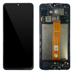 Samsung Galaxy A12 A125 - Full Front LCD Digitizer with Frame Black  (CDOT Flex)