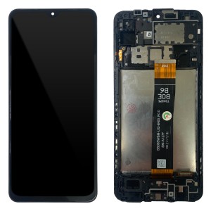 Samsung Galaxy A12S / A127 / A12 Nacho - Full Front LCD Digitizer with Frame Black  (BOE-B6 Black Flex)