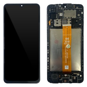 Samsung Galaxy A12S / A127 / A12 Nacho - Full Front LCD Digitizer with Frame Black  (BOE-B8 Orange Flex)