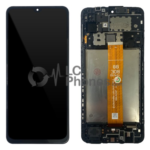 Samsung Galaxy A12S / A127 / A12 Nacho - Full Front LCD Digitizer with Frame Black (Original Remaded) (BOE-B8 Orange Flex)