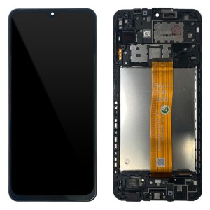 Samsung Galaxy A12S / A127 / A12 Nacho - Full Front LCD Digitizer with Frame Black  (BOE-B3 Orange Flex)