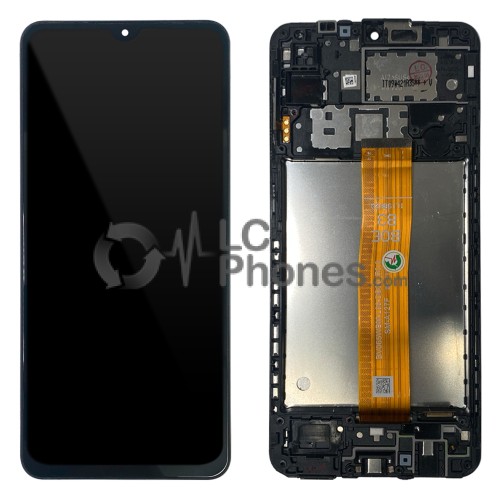 Samsung Galaxy A12S / A127 / A12 Nacho - Full Front LCD Digitizer with Frame Black (Original Remaded) (BOE-B3 Orange Flex)