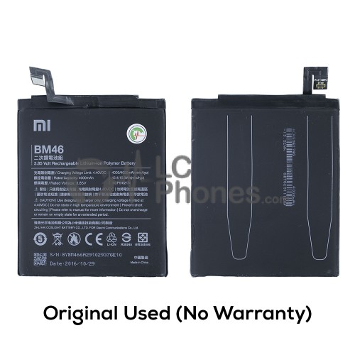 Xiaomi Redmi Note 3 - Original Used Battery BM46 4000mAh 15.6Wh (No Warranty)