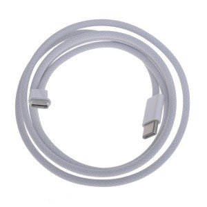 iPhone 15 / 15 Plus / 15 Pro / 15 Pro Max - OEM Woven Type-C Charging Cable White 1m