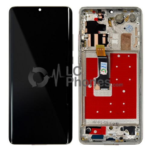 Huawei P30 Pro - Full Front LCD Digitizer With Frame Pearl White