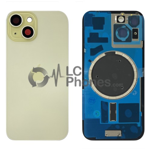 iPhone 15 - Battery Cover with Camera Lens & Plate Yellow