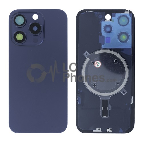 iPhone 15 Pro - Battery Cover with Camera Lens & Plate Blue Titanium