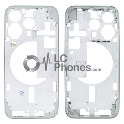 iPhone 15 Pro - Middle Housing Frame with Buttons White Titanium