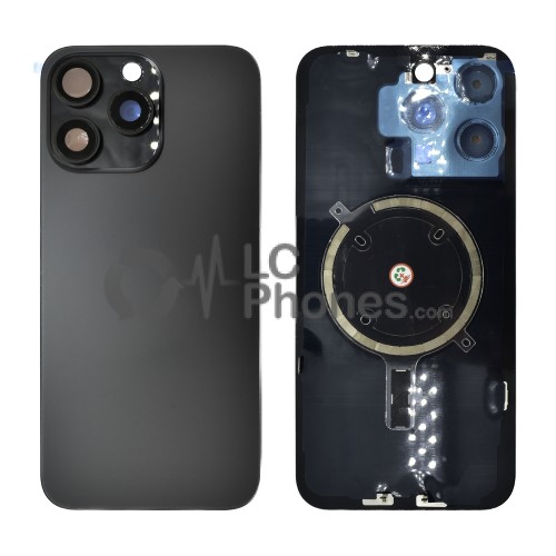 iPhone 15 Pro Max - Battery Cover with Camera Lens & Plate Black Titanium