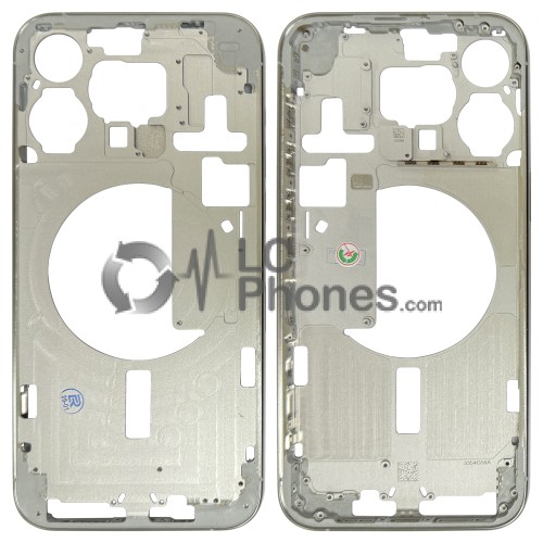 iPhone 15 Pro Max - Middle Housing Frame with Buttons White Titanium