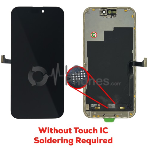 iPhone 15 Pro - Full Front OLED Digitizer without Touch IC Black (Original Remaded)