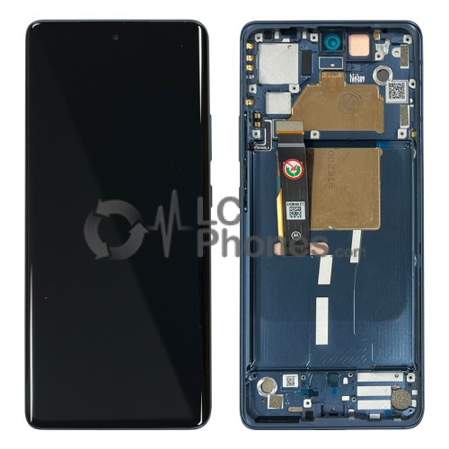 Motorola Edge 30 Fusion - Full Front LCD Digitizer with Frame Neptune Blue < Service Pack >