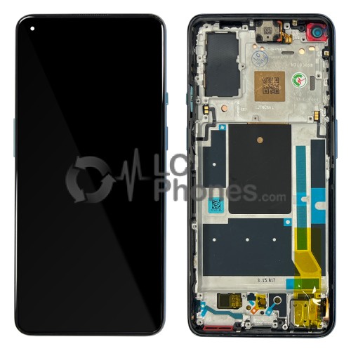 OnePlus 9 - Full Front LCD Digitizer Arctic Sky With Frame < Service Pack >