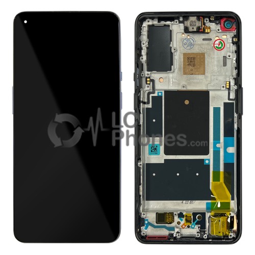 OnePlus 9 - Full Front LCD Digitizer Astral Black With Frame < Service Pack >