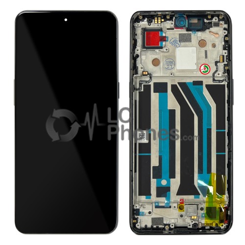 OnePlus 10T - Full Front LCD Digitizer with Frame Black < Service Pack >