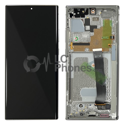 Samsung Galaxy Note 20 Ultra N985 / Note 20 Ultra 5G N986 - Full Front LCD Digitizer Mystic White < Service Pack > without Camera