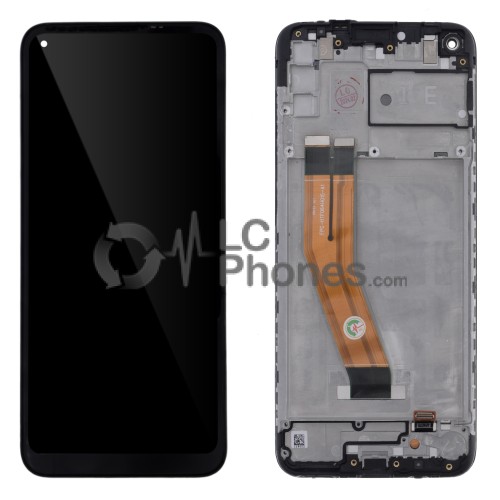 Samsung Galaxy A11 A115 - Full Front LCD Digitizer With Frame Black ( Original Remaded )