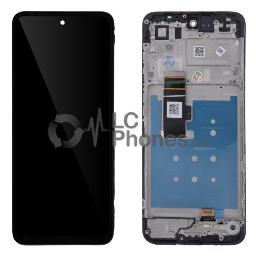 Motorola Moto G23 - Full Front LCD Digitizer with Frame Matte Charcoal < Service Pack >