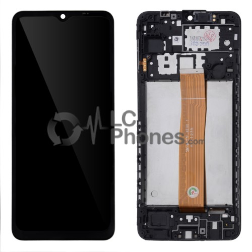 Samsung Galaxy A12 A125 - Full Front LCD Digitizer with Frame Black (Original Remaded) (M127 Flex)