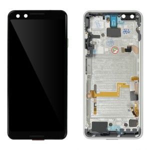 Google Pixel 3 - Full Front LCD Digitizer with Frame White 