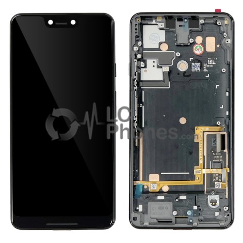 Google Pixel 3 XL - Full Front LCD Digitizer with Frame Black < Service Pack >