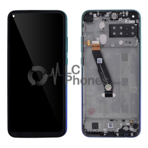 Huawei P40 Lite E - Full Front LCD Digitizer with Frame Aurora Blue ( Original Remaded )