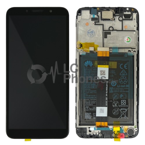 Huawei Y5P (DRA-LX9 ) / Honor 9S (DUA-LX9) - Full Front LCD Digitizer with Frame Black < Service Pack >