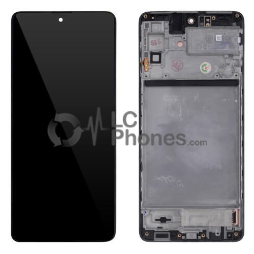 Samsung Galaxy M51 M515F - Full Front LCD Digitizer with Frame Black ( Original Remaded )