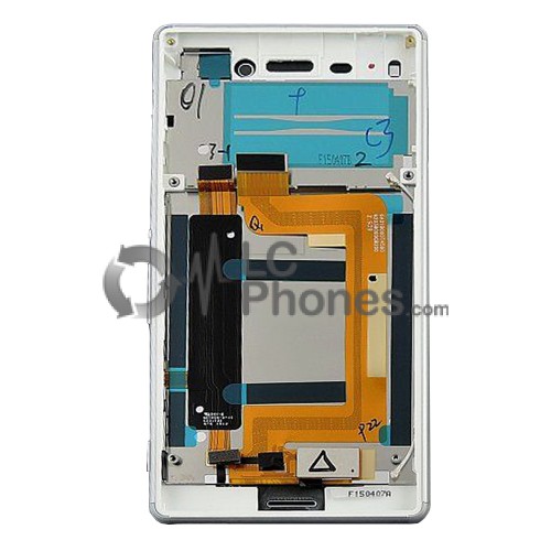 Sony Xperia M4 Aqua E2303, E2306, E2353 - Full Front LCD Digitizer With Frame White