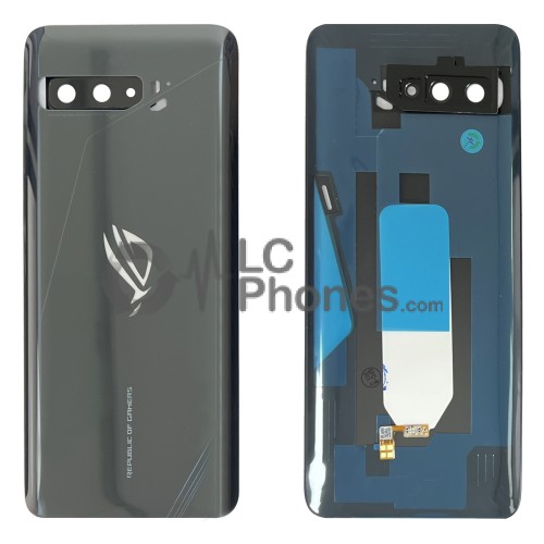 Asus ROG Phone 3 ZS661KS - Battery Cover with Adhesive & Camera Lens Black Glare