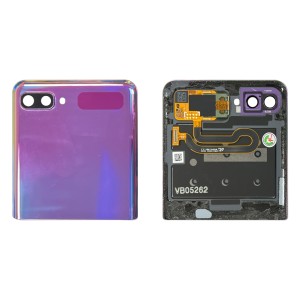 Samsung Galaxy Z Flip F700 - Battery Cover Top & Rear LCD Mirror Purple Original Used