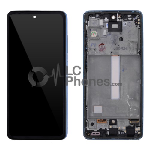 Samsung Galaxy A52s A528 - Full Front LCD Digitizer With Frame Awesome Blue (Original Remaded)