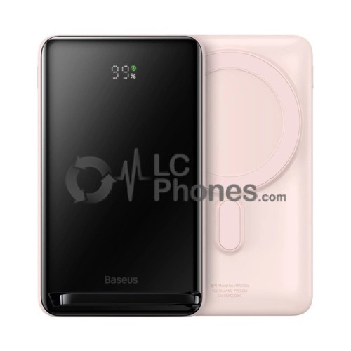 Baseus - Magnetic Bracket Power Bank with MagSafe Wireless Charging 10000mAh 20W Overseas Edition Pink with USB Type-C Baseus Xiaobai Series 60W 0.5m PPCX000204