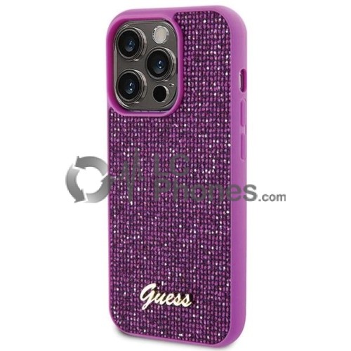 iPhone 15 Pro - Guess Disco Metal Script Case Pink