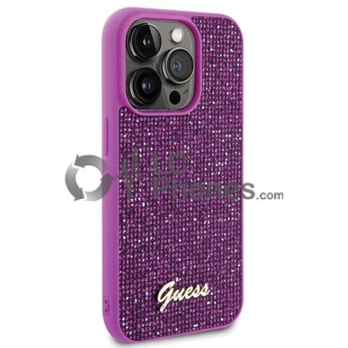 iPhone 15 Pro - Guess Disco Metal Script Case Pink