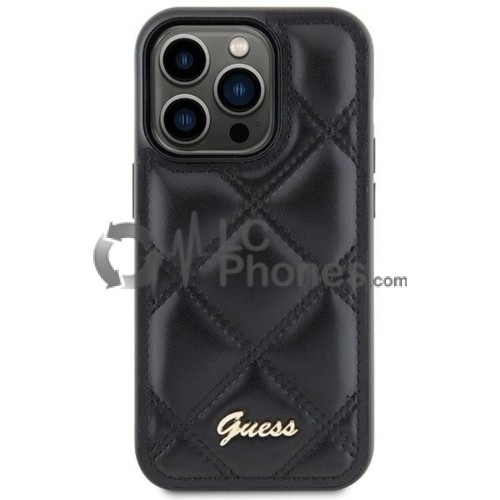 iPhone 15 Pro - Guess Quilted Metal Logo Case Black