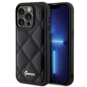 iPhone 15 Pro - Guess Quilted Metal Logo Case Black